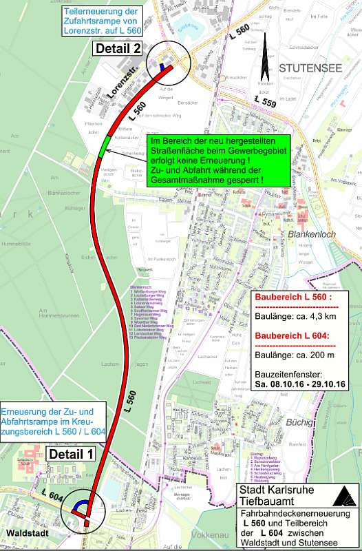 Übersichtskarte (Grafik: Tiefbauamt Stadt Karlsruhe)