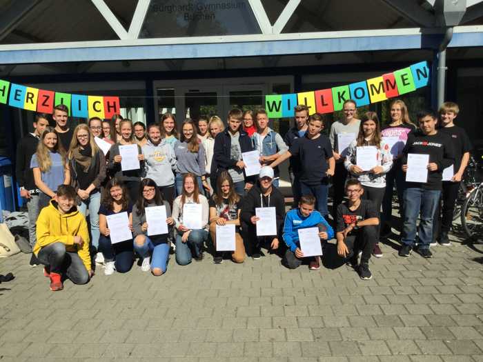 Die neuen Medienagenten der Abt-Bessel-Realschule Buchen, des Burghardt-Gymnasiums Buchen, des Ganztagsgymnasiums Osterburken sowie der Konrad-von-Dürn-Realschule in Walldürn.