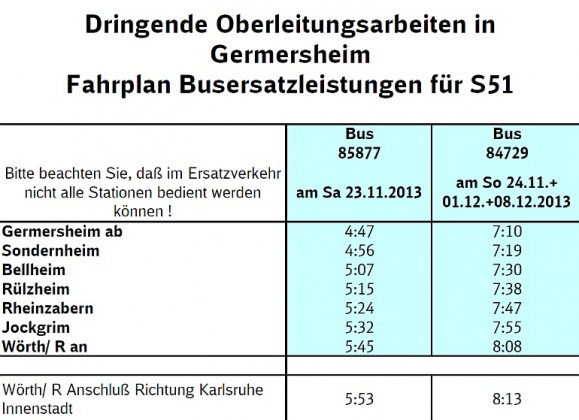 Kurzfristiger Schienenersatzverkehr für einzelne Züge der