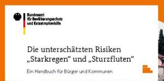 Deck­blatt: Die un­ter­schätz­ten Ri­si­ken „Star­kre­gen“ und „Sturz­flu­ten“ (Quelle: BBK)