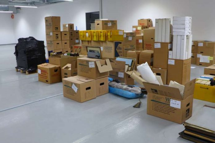 Die in Kisten verpackten Dokumente (Foto: Stadtverwaltung Weinheim)