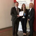Michael Cordt und Maraike Schmuck (beide darmstadtium), Ulrike Franz-Stöcker (Hessisches Ministerium für Wirtschaft, Energie, Verkehr und Landesentwicklung / Referatsleitung Tourismus und Freizeitwirtschaft)