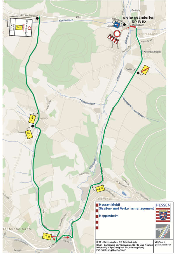Umleitung während des Bauabschnitts 2 (Quelle: Hessen Mobil)
