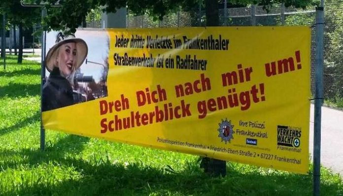 Fahrradbanner der Polizei Frankenthal