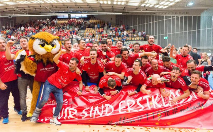 Wieder oben: Die Handballer der TSG Ludwigshafen-Friesenheim haben den Aufstieg in die 1. Bundesliga geschafft. (Foto: Harry Reis)