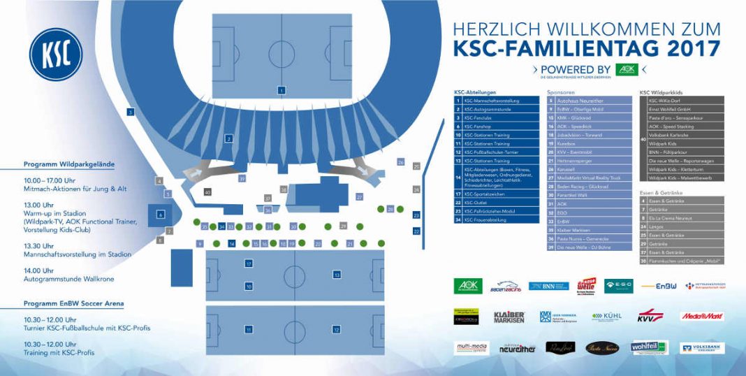 Lageplan für den KSC-Familientag 2017 (Quelle: KSC)