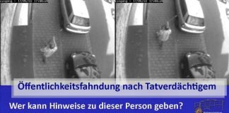 Die Fotos, die von einer Türkamera aufgenommen wurden, könnten den Täter zeigen, der mit seinem stockähnlichen Gegenstand im Vorbeilaufen die geparkten Autos zerkratzt.