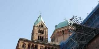 Dom zu Speyer, Gerüst am nördlichen Mittelschiff 2017. (Foto: Domkapitel Speyer)