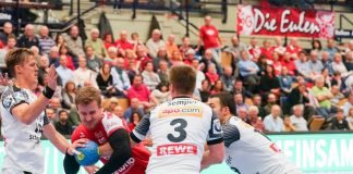 Foto mit dem achtfachen Torschützen Alexander Feld aus der Partie gegen den SC DHfK Leipzig (Foto: Harry Reis)