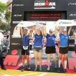 Laura Philipp (zweite von rechts) als Kapitänin der Mainova Staffel bei der Mainova IRONMAN European Championship (Foto: Mainova AG)