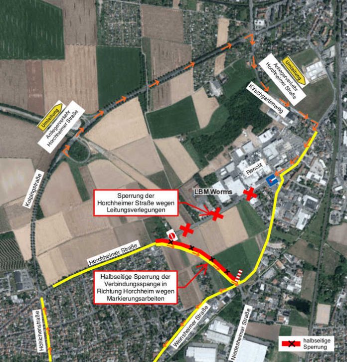 Skizze der Verkehrsführung hier (Quelle: LBM Worms)