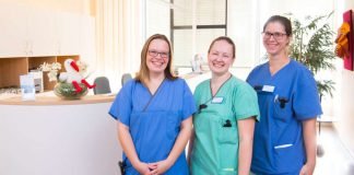 v.l.: Die Hebammen Nicole Wieditz, Angela De Mattia und Katharina Rechel (Foto: Klinikum Darmstadt/Markus Schmidt)