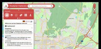 Startansicht Web-Stadtplan (Quelle: Stadt Karlsruhe)