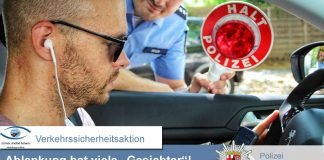 Mehr als die Hälfte der Verkehrsunfälle steht im Zusammenhang mit Ablenkung. (Foto: Polizei RLP)