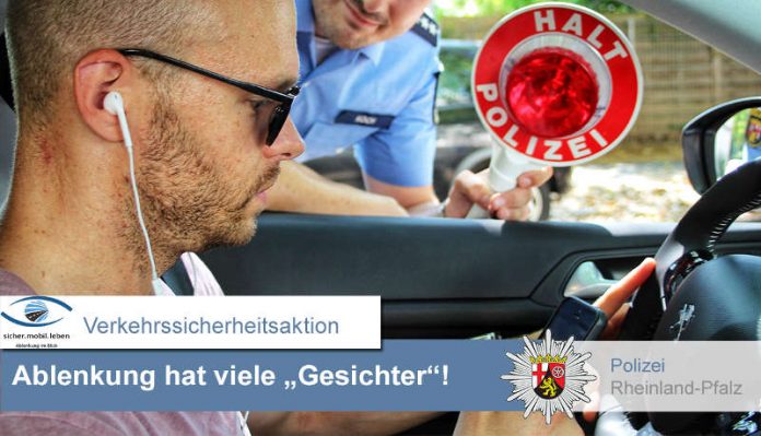 Mehr als die Hälfte der Verkehrsunfälle steht im Zusammenhang mit Ablenkung. (Foto: Polizei RLP)