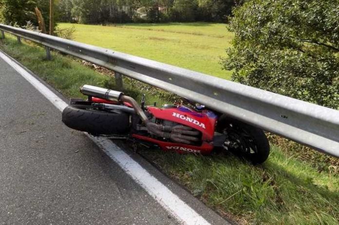 Verunfalltes Motorrad