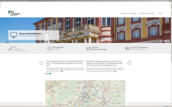 Die neu gestaltete Homepage www.landratsamt-karlsruhe.de