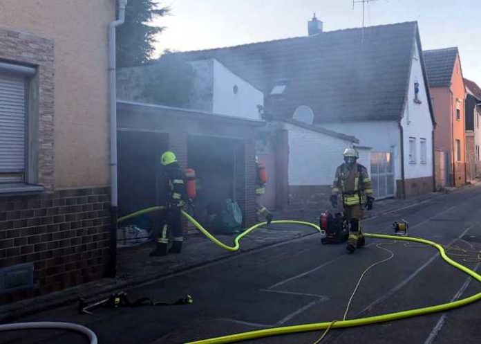 Garagenbrand © Freiwillige Feuerwehr Frankenthal