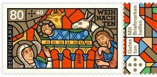 Sonderbriefmarke Weihnachten mit Motiv aus Chartres (Quelle: Stadt Speyer)