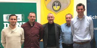 Der neue Kreis-Schiedsrichter-Ausschuss Kaiserslautern-Donnersberg: Marcel Mai, Torsten Heimers, Dirk Leibfried, Wolfgang Adam und Florian Benedum (von links). Es fehlt: Tobias Persohn. (Foto: SWFV)