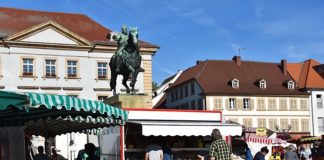 Der Landauer Wochenmarkt – hier ein Bild aus Vor-Corona-Zeiten – dient der Nahversorgung mit frischen und regionalen Lebensmitteln. (Foto: Stadt Landau)