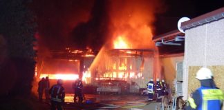 Scheunenbrand in der Mandelbergstraße (Foto: Feuerwehr Neustadt)