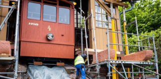 Sandstein-Arbeiten an der Station Königstuhl (Foto: Tobias Dittmer)