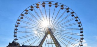 Das neue „Landau Eye“ auf dem Rathausplatz in der Morgensonne. (Foto: Stadt Landau)