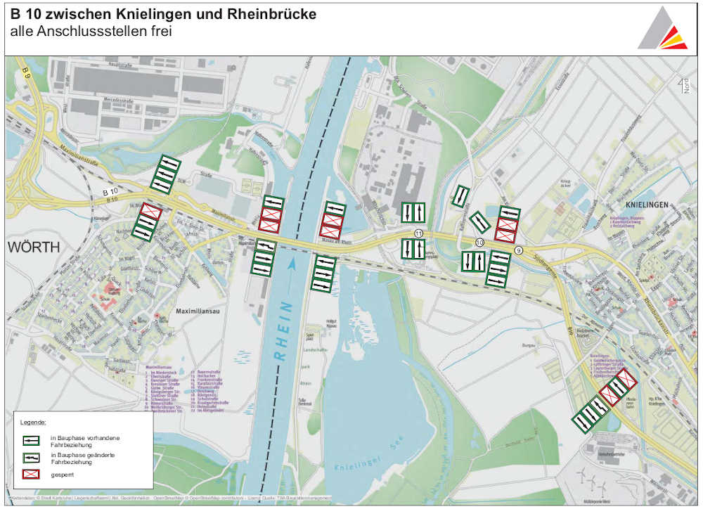 B 10, Karlsruhe: Fahrbahndeckenerneuerung Bei Maxau – Bauabschnitte 1 ...