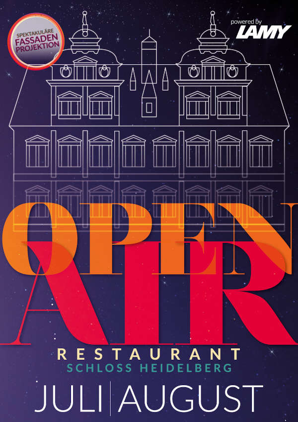 Plakat Open-Air-Restaurant Schloss Heidelberg