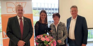 Martin Schwarzweller, Miriam Welte, Elke Rottmüller, Dr. Ulrich Becker (Vizepräsident Sportbund Pfalz). (Foto: Kaufmann)