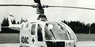 Start als ADAC Rettungshubschrauber "Christoph 1" im Jahr 1970: die erste BO105 in München (Foto: ADAC SE)