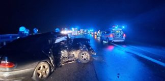 Verkehrsunfall auf der BAB 65 (Foto: Feuerwehr Haßloch)