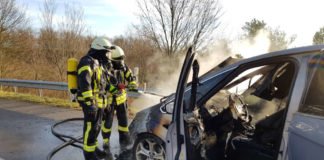 Fahrzeugbrand auf BAB 65 (Foto: Feuerwehr Neustadt)