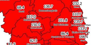 7-Tage-Inzidenz am 15.04.2021 (Quelle: MdI)