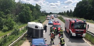 Die Unfallstelle auf der BAB 65 (Foto: Polizei RLP)