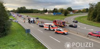 Verkehrsunfall auf der B9 (Foto: Polizei RLP)