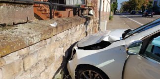 Verkehrsunfall an der Kreuzung am Rosengarten (Foto: Feuerwehr Neustadt)