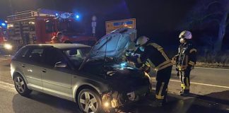 Verkehrsunfall auf der B 39 (Foto: Feuerwehr Neustadt)