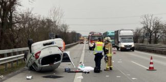 Verkehrsunfall auf der BAB 6 (Foto: Polizei RLP)