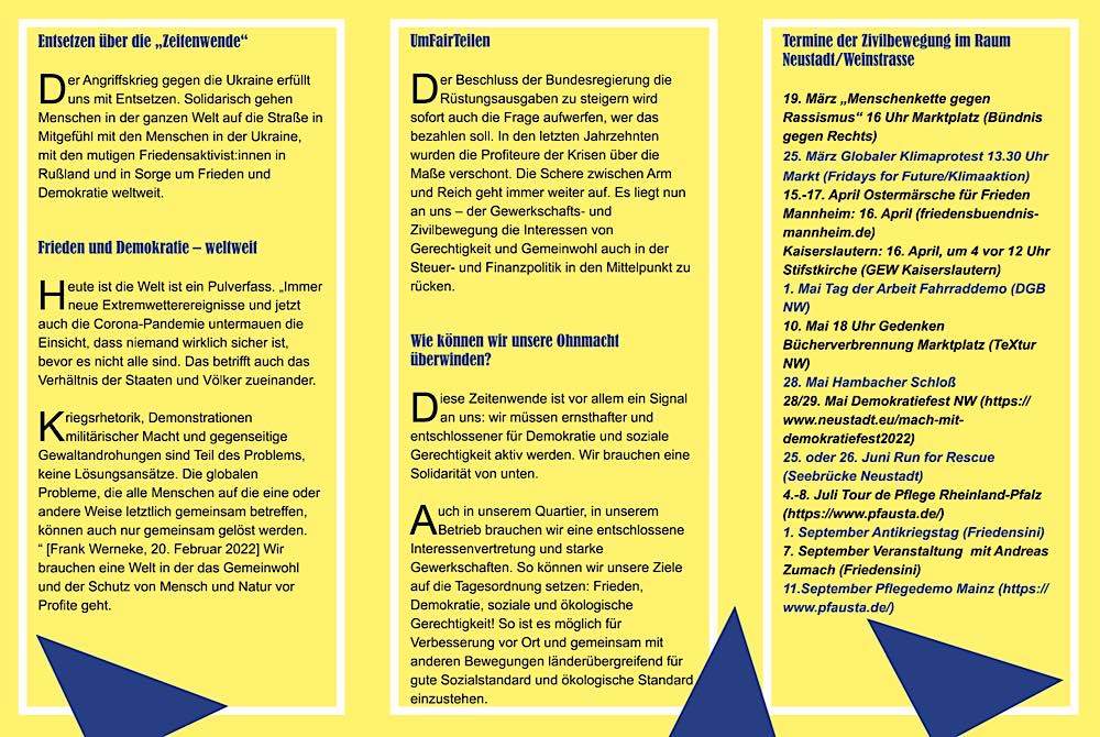 Flyer (Quelle: DGB Stadtverband Neustadt)