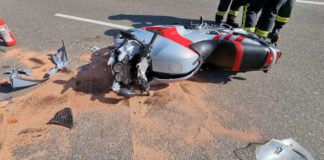 Das beteiligte Motorrad (Foto: Feuerwehr VG Lambrecht)